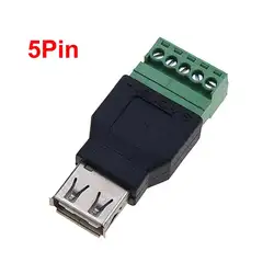 Enhanced USB 2.0 Connector with Screw Terminal Adapter (5Pin Female)