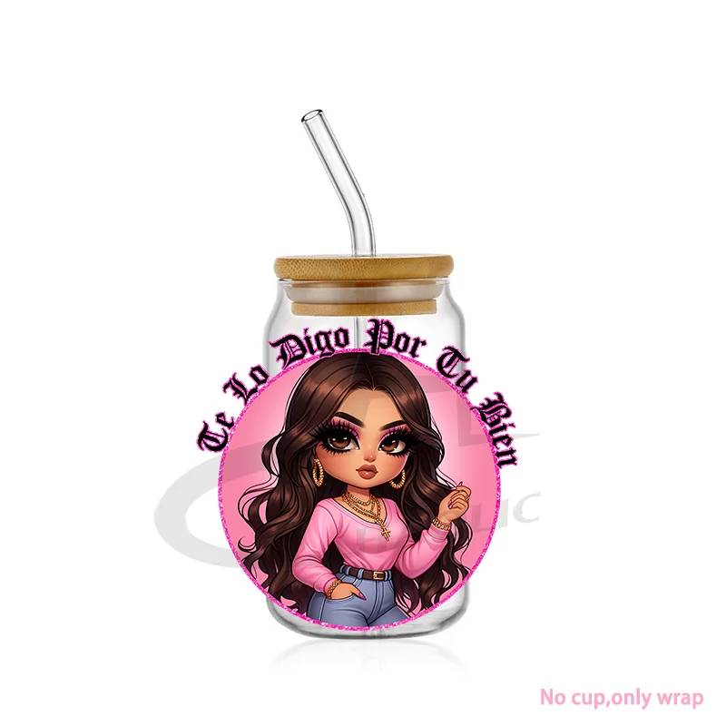 Mama Chingona Latina Decal Bundle Glass Can Wrap Gift For Mom Libbey Wrap Girl Mom Era Mother&rsquo;s Day UV DTF Cup