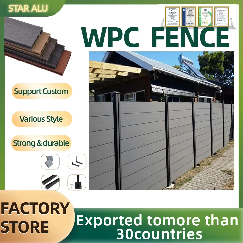High Quality Light Grey No Maintenance Required Water Resistant Artificial Wpc Fence composite wood Plastic Panel