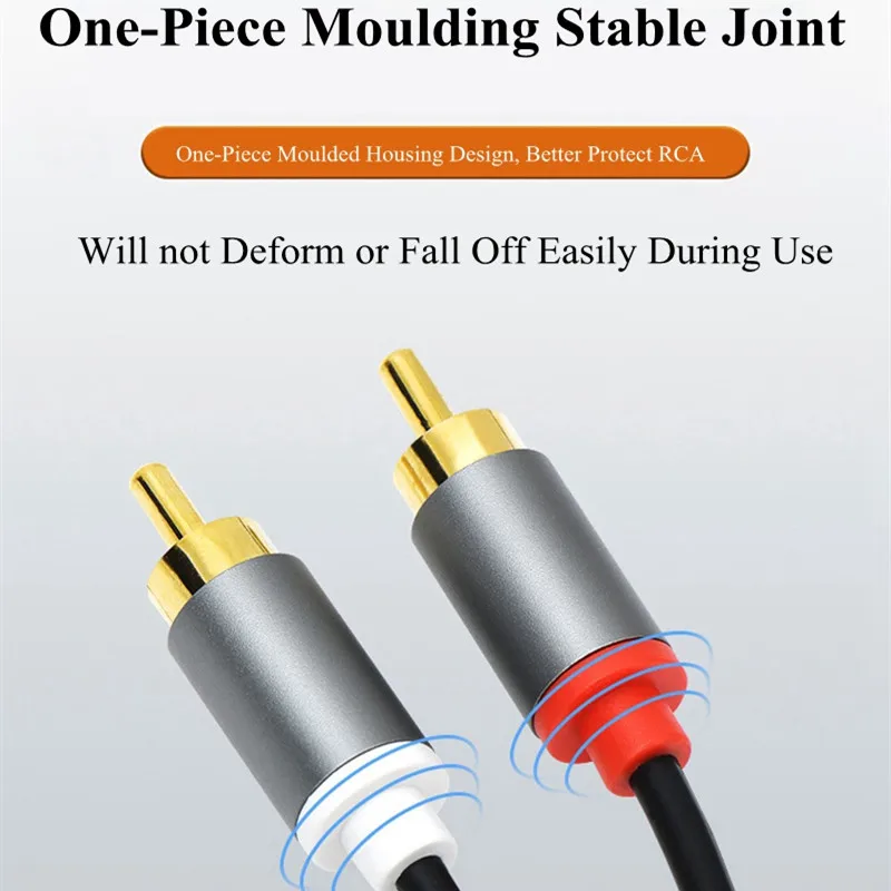 Double Lotus Head Audio Aux Cable 2RCA to 2RCA Amplifier Cable HIFI grade shielded stage speaker Audio TV AV Audio Video Cable
