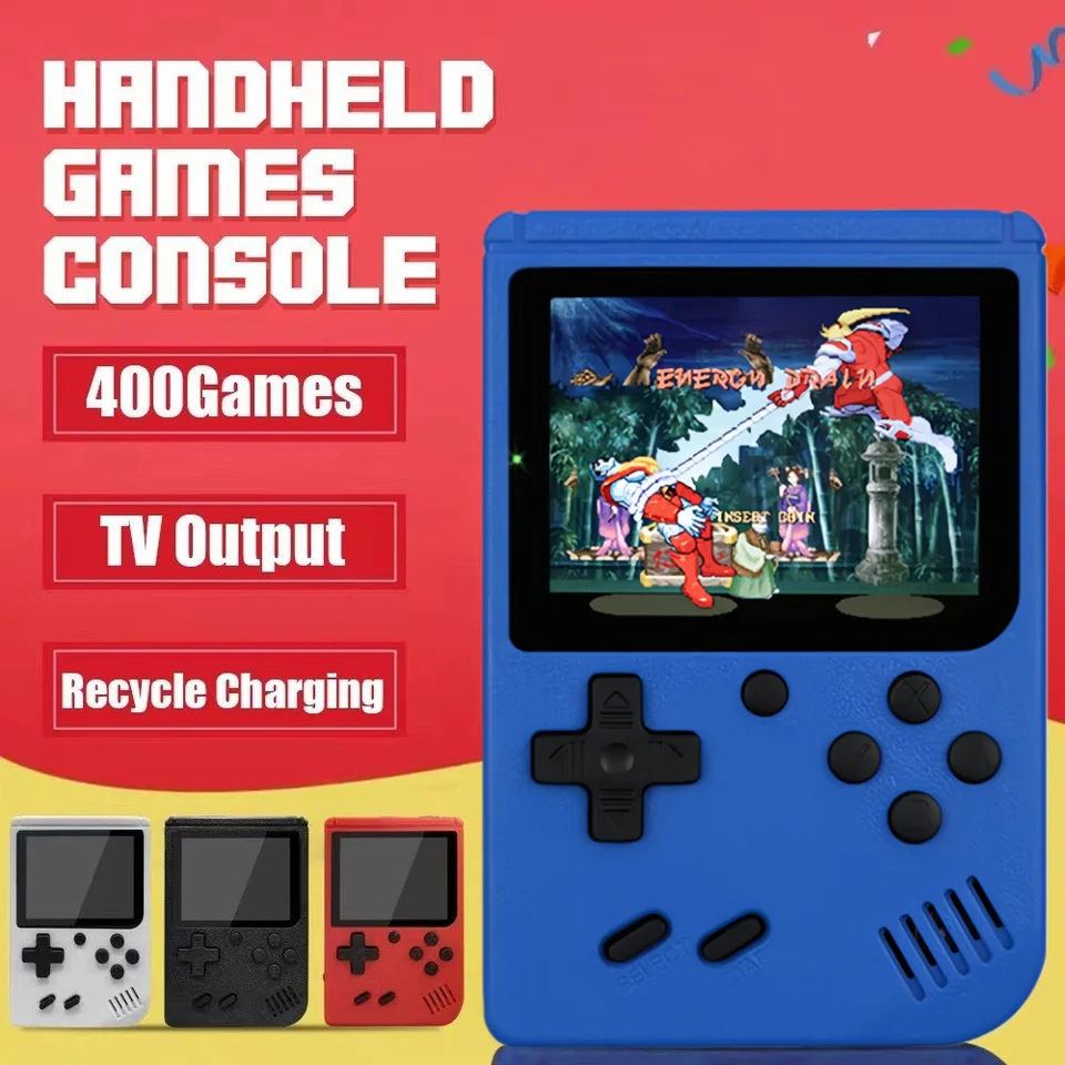 Draagbare retro handheld spelcomputer met 400 games en scherm_voghion.com