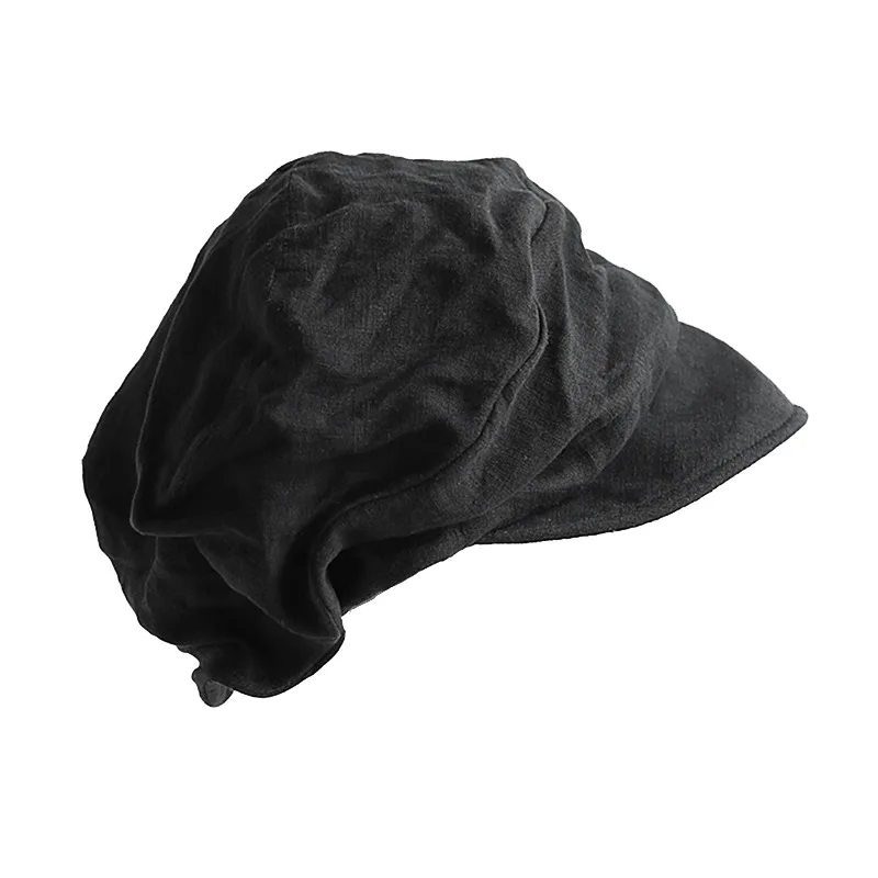 Breathable linen loose-fitting vintage Cloud Hat Artsy Day Painter hat Adjustable Newsboy hat ladies summer