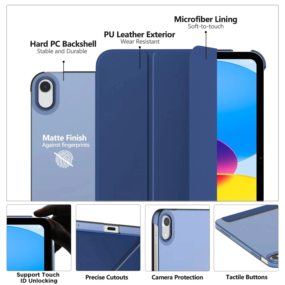 Capa Traseira Fosco Semi Transparente para Ipad Novo Air11 Pro 13 Mini Ipad 10th Air1 ° Pro11 Pro12.9 2023 - Imagem 4
