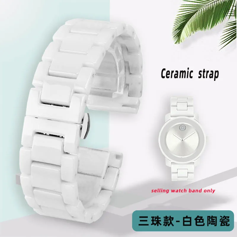 High Quality Ceramic Watchband with Fashion Chain, Waterproof 20-22mm Watch Band