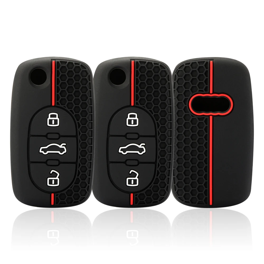 Premium Silicone Key Fob Cover - 3 Button Remote Shield