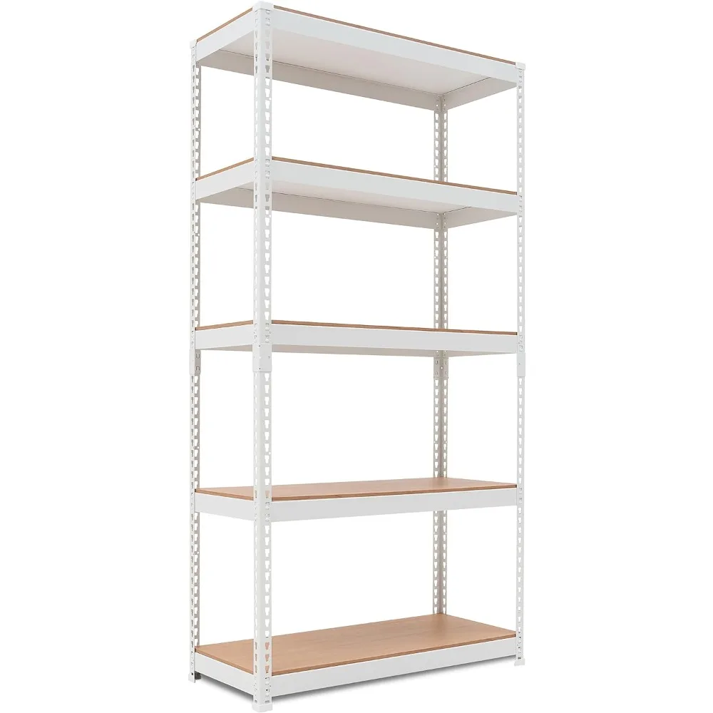 

5 Tier Storage Shelves Adjustable Laminated Garage Metal Shelving Unit Heavy Duty Utility Rack Warehouse Pantry Closet Kitchen