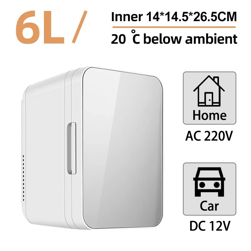6l Mini-Auto kühlschrank 12V DC 220V AC elektrische tragbare Schönheits kühler wärmer Auto Mini-Kühlschrank Eisbox für Camping reisen zu Hause