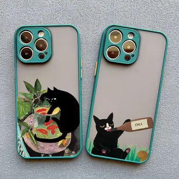 Luxury Scene Lovely Cat Playing Fun Phone Case For iPhone 16 15 14 13 12 11 Pro Max Mini X XR XS 16 15 14 Plus Shockproof Covers