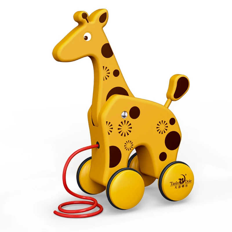 Colors Dragging Baby Toddler Funny Toys Newborn Cute Early Teaching Walker Pull Animals Model Toys For Children Christmas Gift