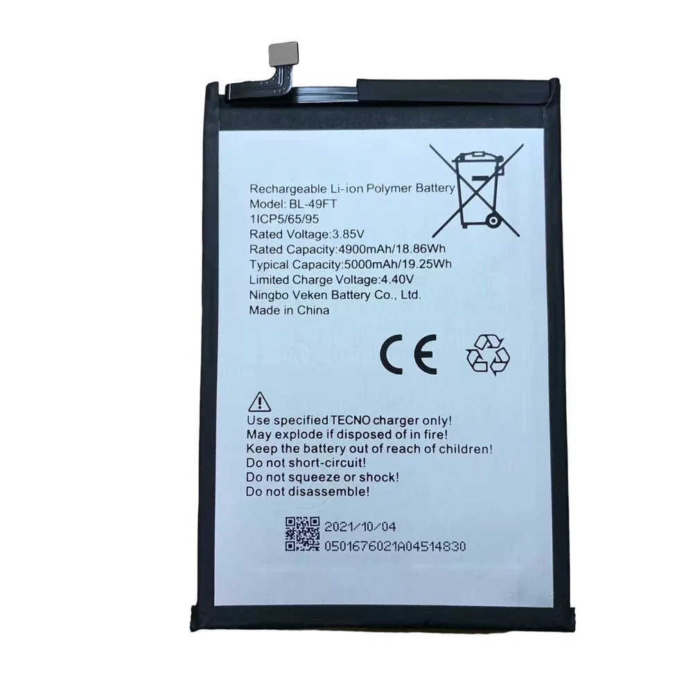 5000mAh BL-49FT battery for Tecno Camon 15 Pop Spark Pro