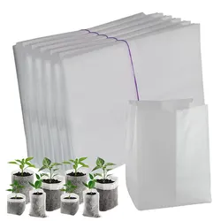 Biodegradable Fabric Pouches for Seedling Growth - Eco-Friendly Nursery Plant Bags (100 Pack) (14x16cm (100pcs))
