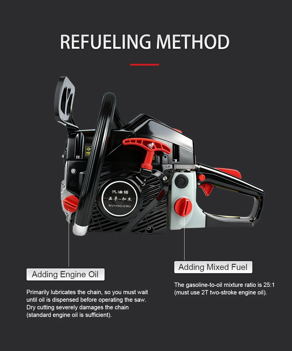 4800W Gasoline Chain Saw Handheld Gasoline Logging Saw Chainsaw High Power Gasol