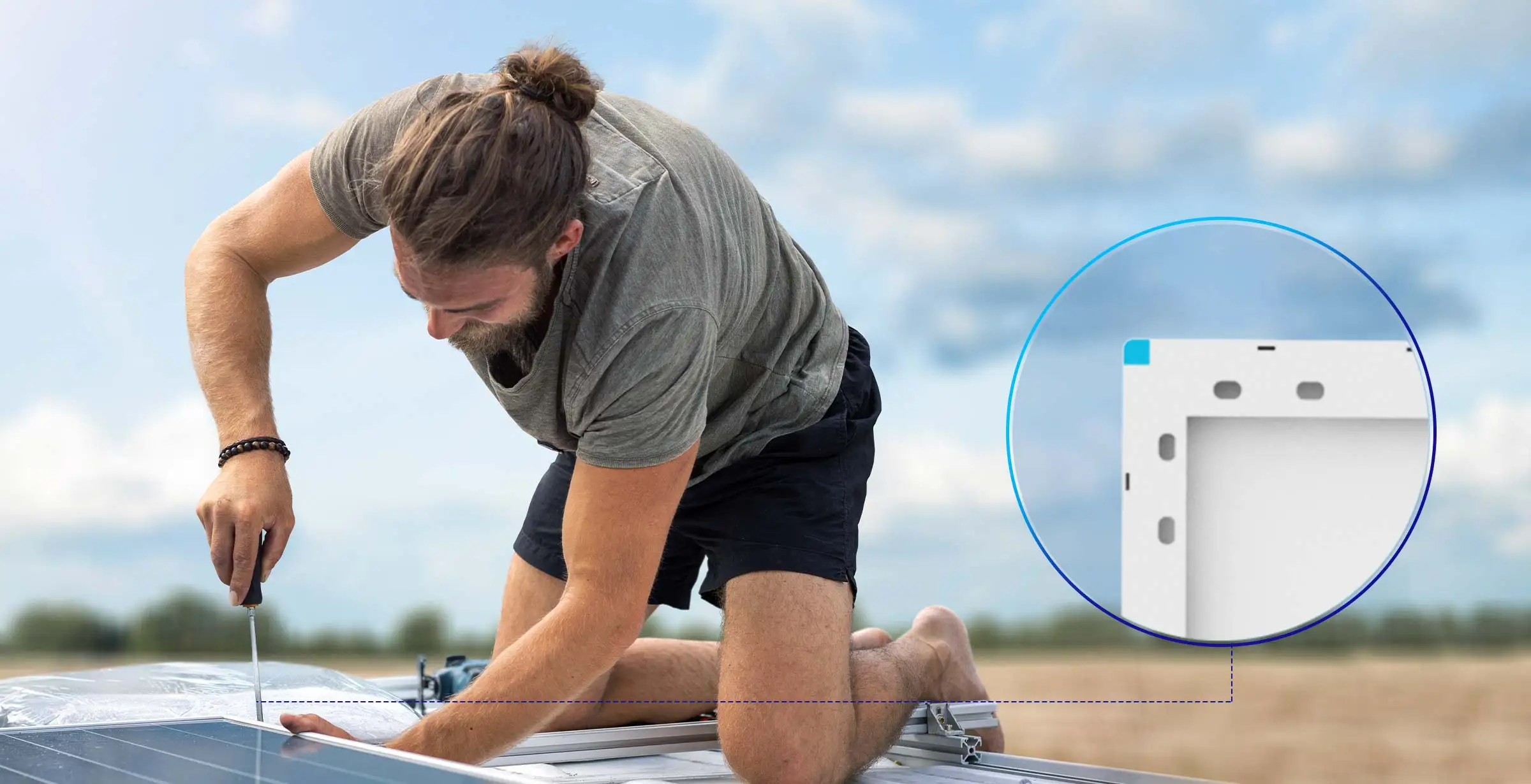 Renogy Solarpanel 200 W, 12 V monokristallines Solarpanel PV-Panel netzunabhängige Solarenergie für Wohnmobile, Schuppen – Detail 7