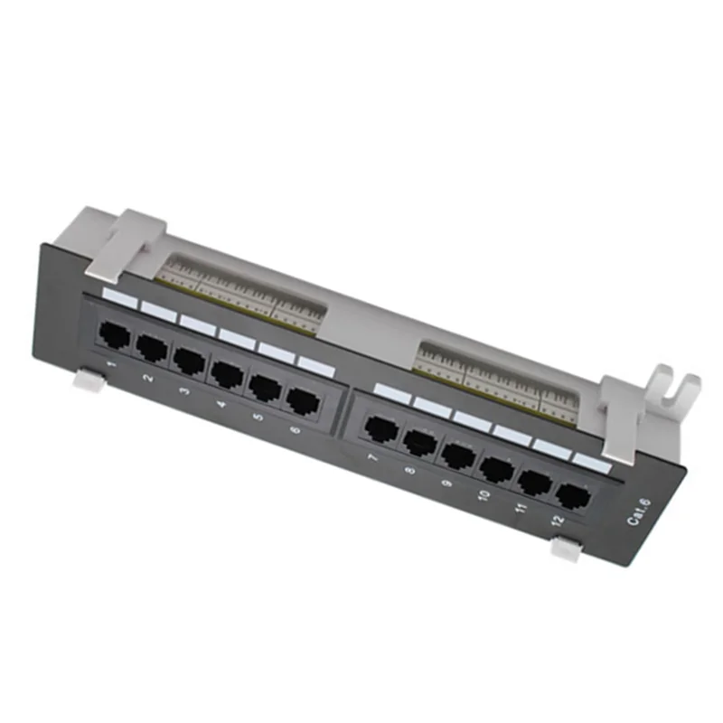 RJ45 Networking Patch Panel 12 Port CAT6 Network Tool Kit Wall Mount Rack Bracket