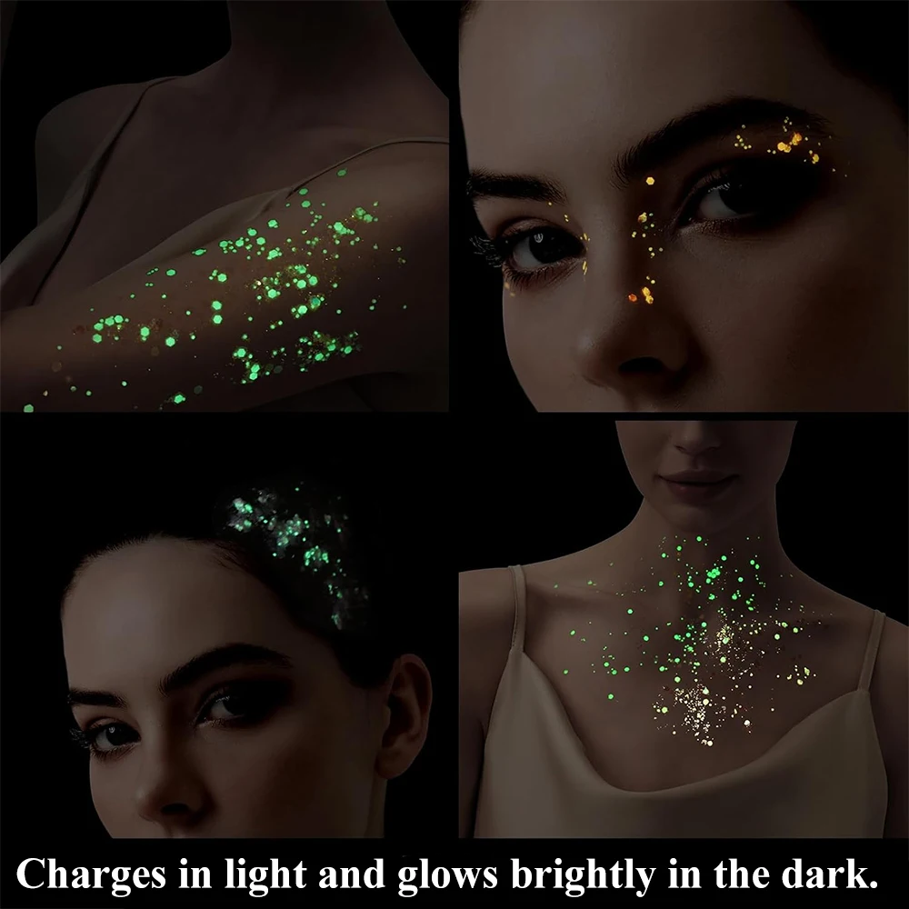 Luminous Glitter Gel - UV Glow Waterproof Makeup