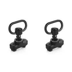 QD Sling Swivel Adapter Rail Mount with Push Button and Metal Strap Loop (2 pcs)