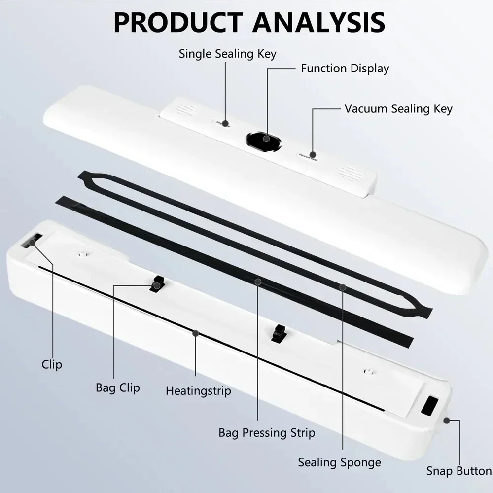 Nový automatický vacuum těsnění stroj pro jídlo úložný s 10ks svobodné jídlo saver pytle 240V/110V pečetního stroj pro vacuum pac