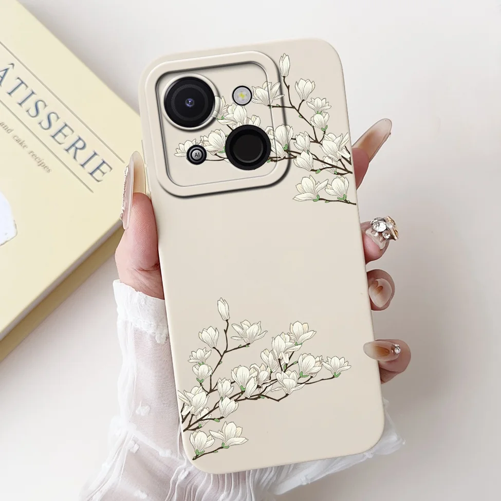 Cute Cat & Floral Silicone Phone Case - Stylish Protective Bumper