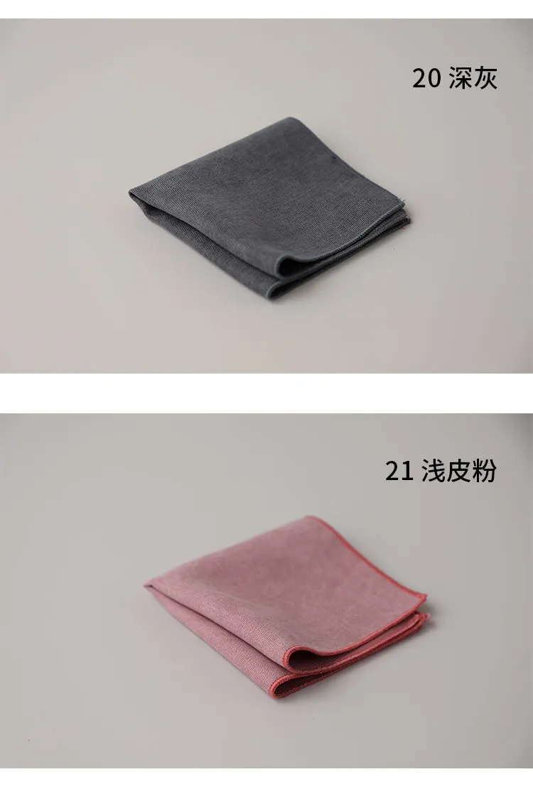 Men Solid Color Pocket Square Cotton White Handkerchief Casual Pocket Towel Neckwear Shirt Suit Accessories Wedding Party Hanky