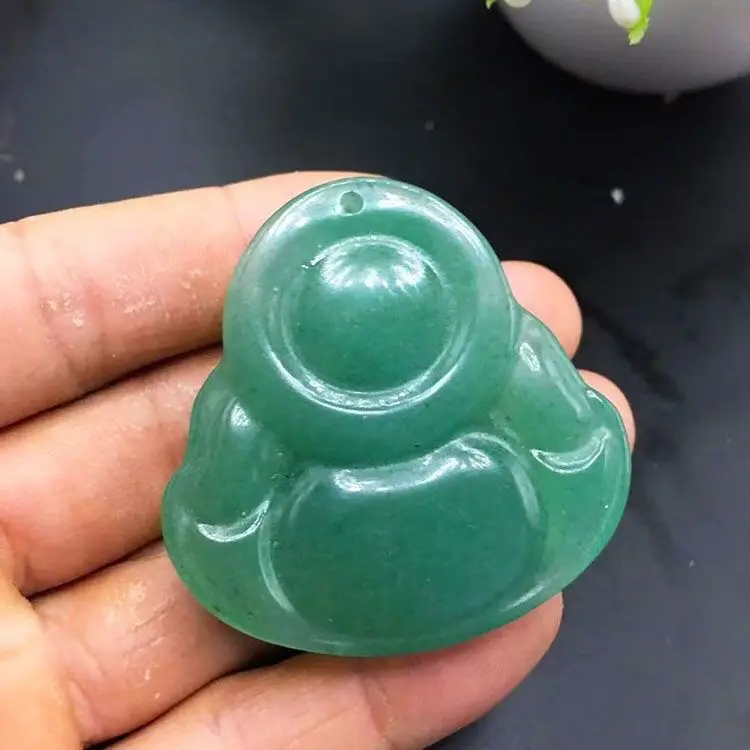Genuine High Quality Natural DongLing Jade Green Necklace Exquisite Pendants Jewelry Accessories Lucky Gift Maitreya Buddha