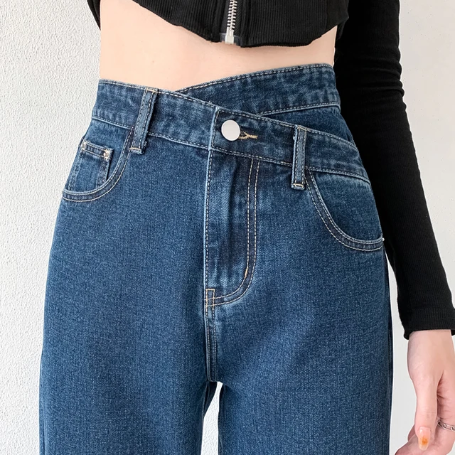 ZOENOVA jean femmes pantalon à jambes larges maman Femme noir bleu jean taille haute Femme pantalon 2023 vêtements pantalons Spodnie Damskie 4
