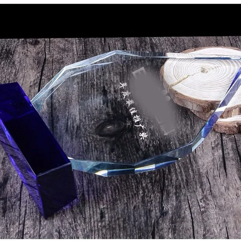 Customized Crystal Medal, Mountain Peak Shape ornament, Annual Meeting souvenir, craft gifts, Glass Trophy, Home Decoration, 1Pc