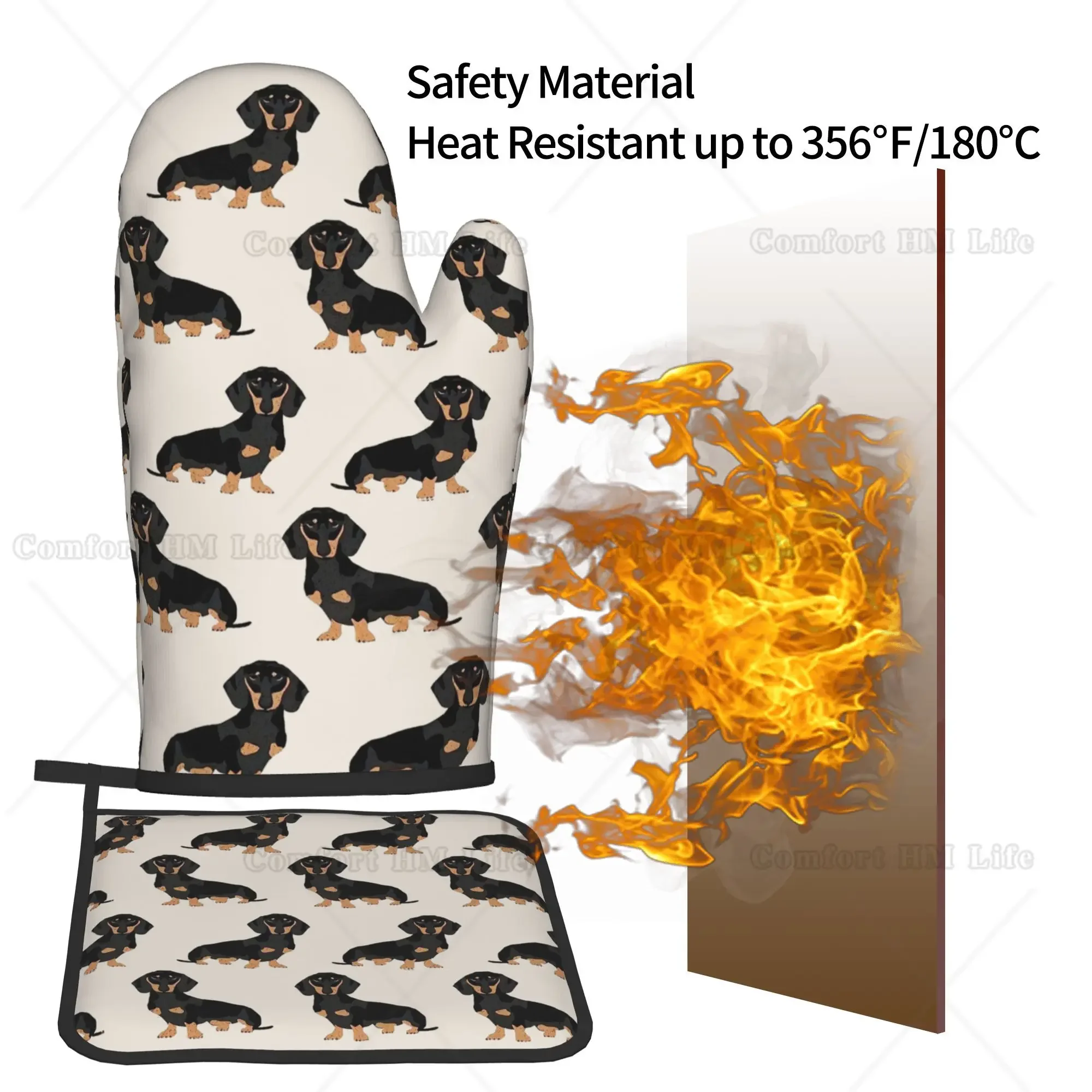 SixSigma Sports Set Di 2 Guanti Da Forno In Silicone – Resistenti Al Calore 230°C – Impermeabili, Antiscivolo, Lunghi 33 Cm – Per Barbecue, Forno, Griglia