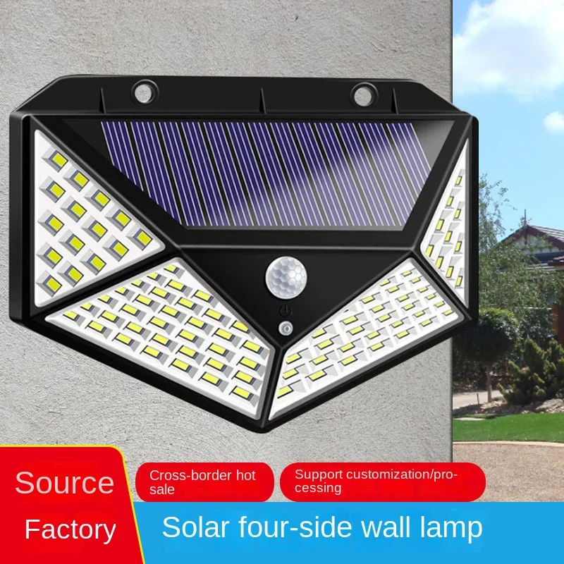 

Outdoor Solar-Powered LED Light with Motion Sensor and 360° Charging, Wall-Mounted