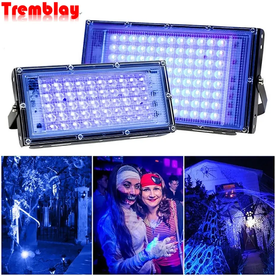 

50W 100W LED UV Black Lights Stage Blacklight Ultraviolet Flood Effect Light for Halloween Xmas Dance DJ Disco Party Bar