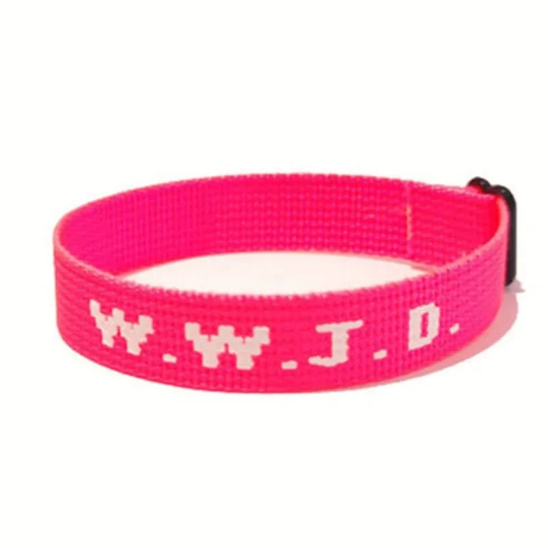 WWJD Letters Printed Wristbands Bracelets Men and Women Fashion