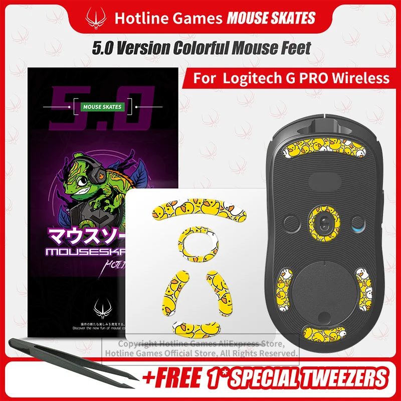 Hotline Games 5.0 Pattini Colorati Per Piedini Per Mouse Per Logitech G Pro Sostituzione Piedini Per Mouse Da Gioco Wireless, 0.8Mm, Cuscinetti Per Pi