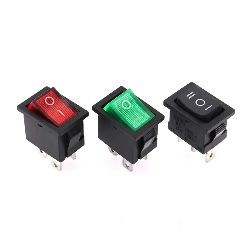 100/500 PCS KCD1 Series Rocker Switch  2PIN/3PIN/4PIN 10A/125V AC&6A/250V AC 21*15mm Snap On Boat Car Rocker Power Switch