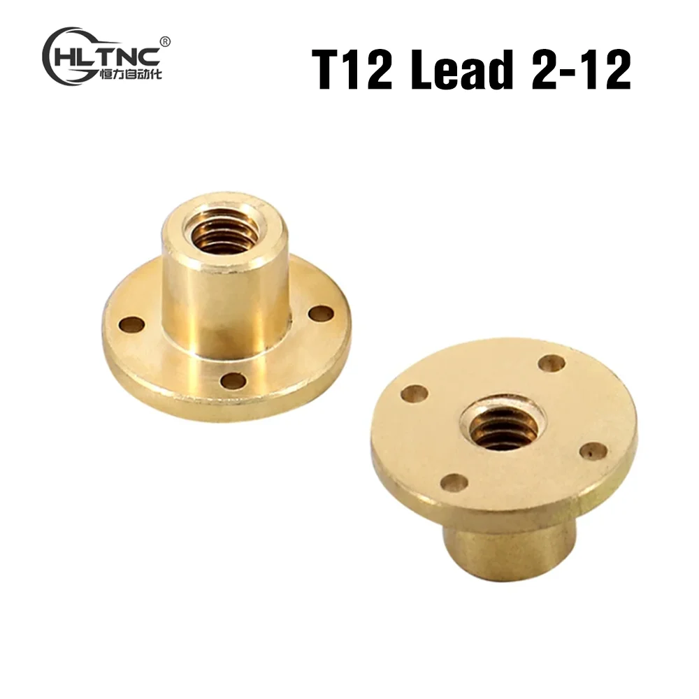 T12flangebrassnutwithpitch2mm3mmlead4mm8mm10mm12mmfit304