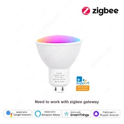 Smart WiFi LED GU10 Bulbs - RGB, White & Color Adjustable, App - Controlled, Dimmable 5W Spotlights (Zigbee)