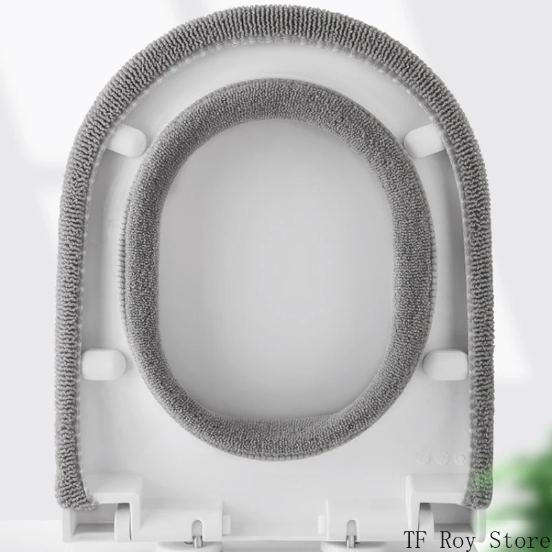 Pure Color Toilet Seat Cushion Pad Universal Soft Warm Washable Toilet Seat Cover Closestool Mat Bathroom Toilet Accessories 3