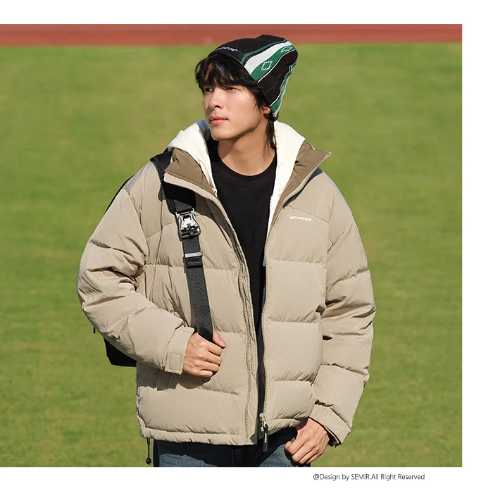 Down Jacket Winter New Three-Proof Top Contrasted Color Versatile Genderless Texture Jacket