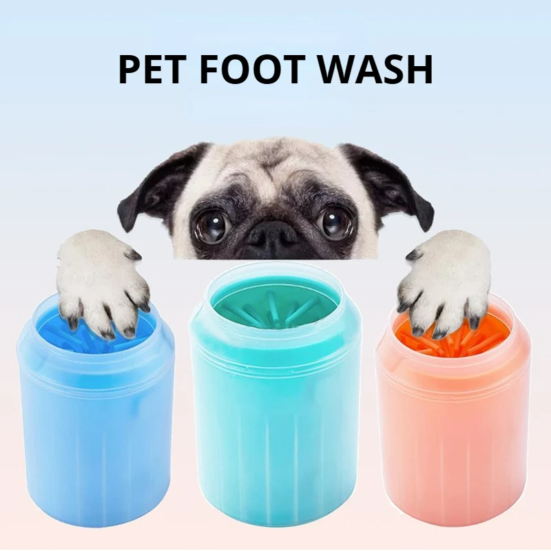 Dog Paw Cleaner Cup Soft Silicone Combs Portable Pet Foot Washer Cup