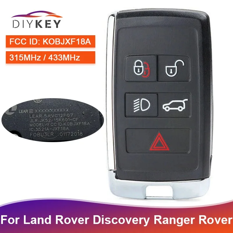 Car Remote Key 5 Buttons 315MHz 434MHz For Land Rover Discovery Ranger Rover Sport Evoque