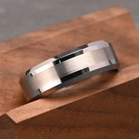 8MM/6MM silver tungsten ring anillos bague homme pareja de compromiso fashion jewelry Men's wedding bands couple engagement ring - Image 6