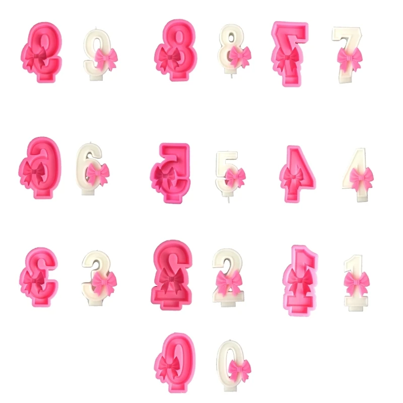 

Versatile Silicone Mold with Bowknot Stylish Bowknot Number Silicone Mold Chocolate Crafting Mould for DIY Project