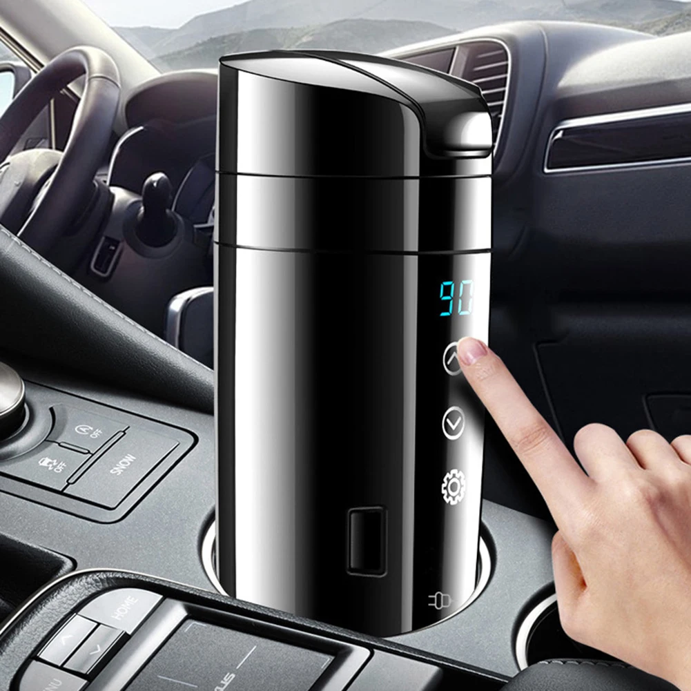 Auto Car Heating Cup Kettle Boiling Stainless Steel 12 V Electric Thermos  Water Heater Kettle Portable 500ML Travel Coffee Mug - AliExpress