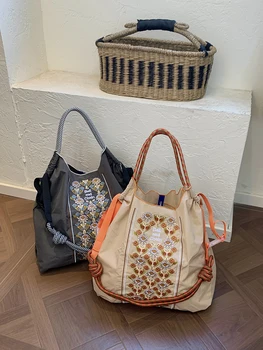 New Women's Nylon Bohemian Style Embroidered Large-Capacity Shoulder Handbag 1