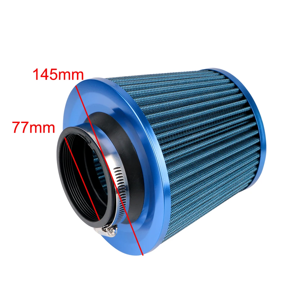Car Air Filters Universal Car Accessories 3 Inch High Flow Sport Power Mesh Cone 76MM Cold Air Intake Filter Induction Kit air filters car filter