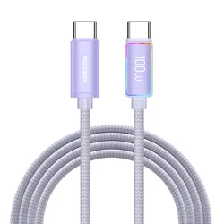 Rocoren 240W High Power Fast Charging USB-C Cable - 0.5m (100W Purple)