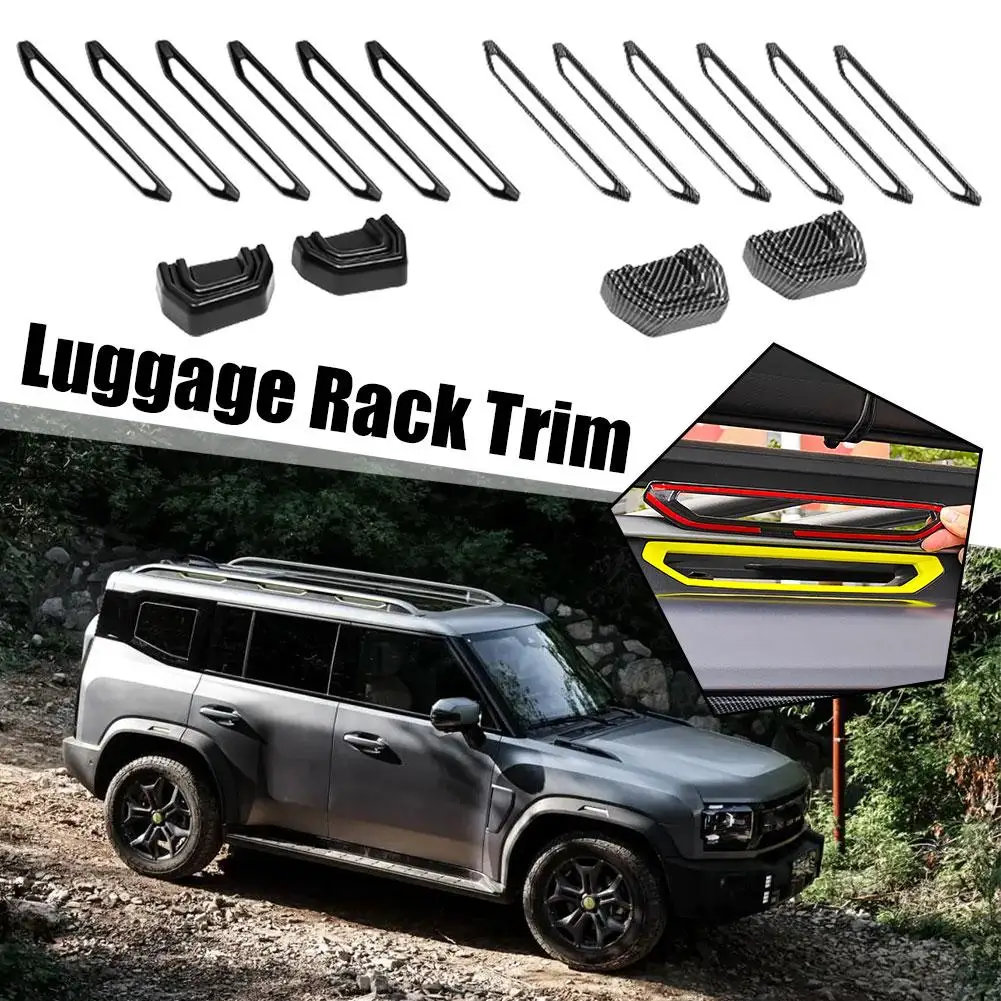 8-Piece Carbon Fiber Style Roof Rack Decorative Cover Set