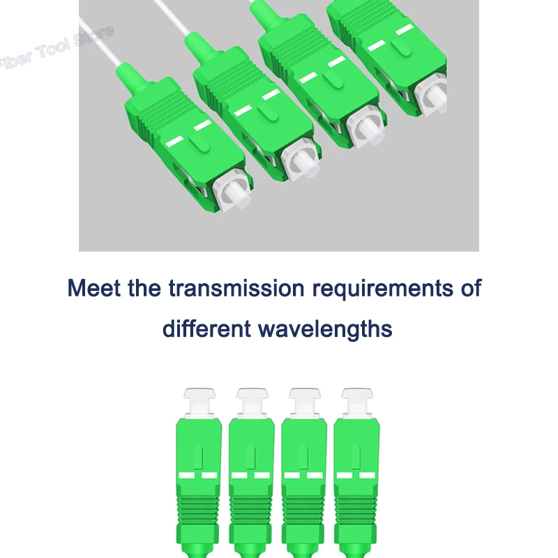 100pcs1x8 PLC Splitters Fiber Optic Material Optical Splitter 1x8 SC APC Fiber Optic Splitter 0.9mm SC/APC 1x8  Connector