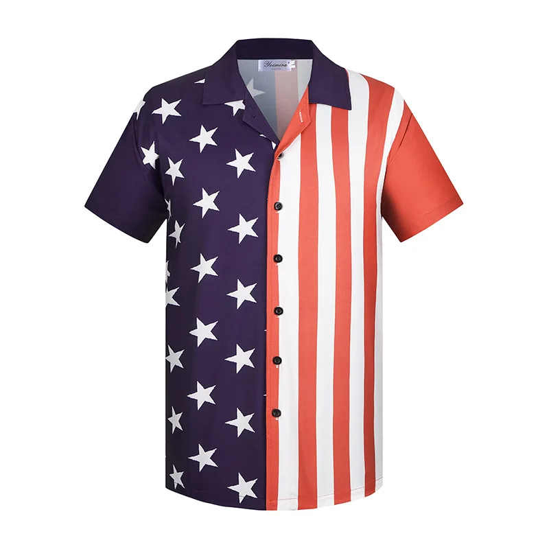 thumbnail image 1 of Camisas de hoja de arce para hombre, ropa con estampado 3D, camisa de playa hawaiana, camisetas de manga corta Y2k, ropa vintage informal, blusa con solapa, 1 of 5