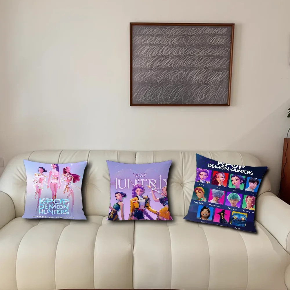 Cushion Demon KPop Hunters cover Home Sofa living Room Office Coffee Shop Car Pillow Case