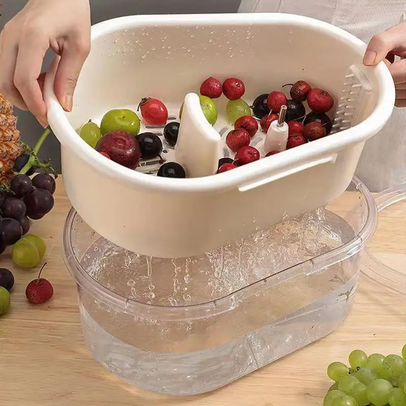 Fruit Cleaner Spinner,Fruits Drain Basket,Multifunctional Vegetable Washer,Salad Spinners,Kitchen Accessories,Vegetable Dryer