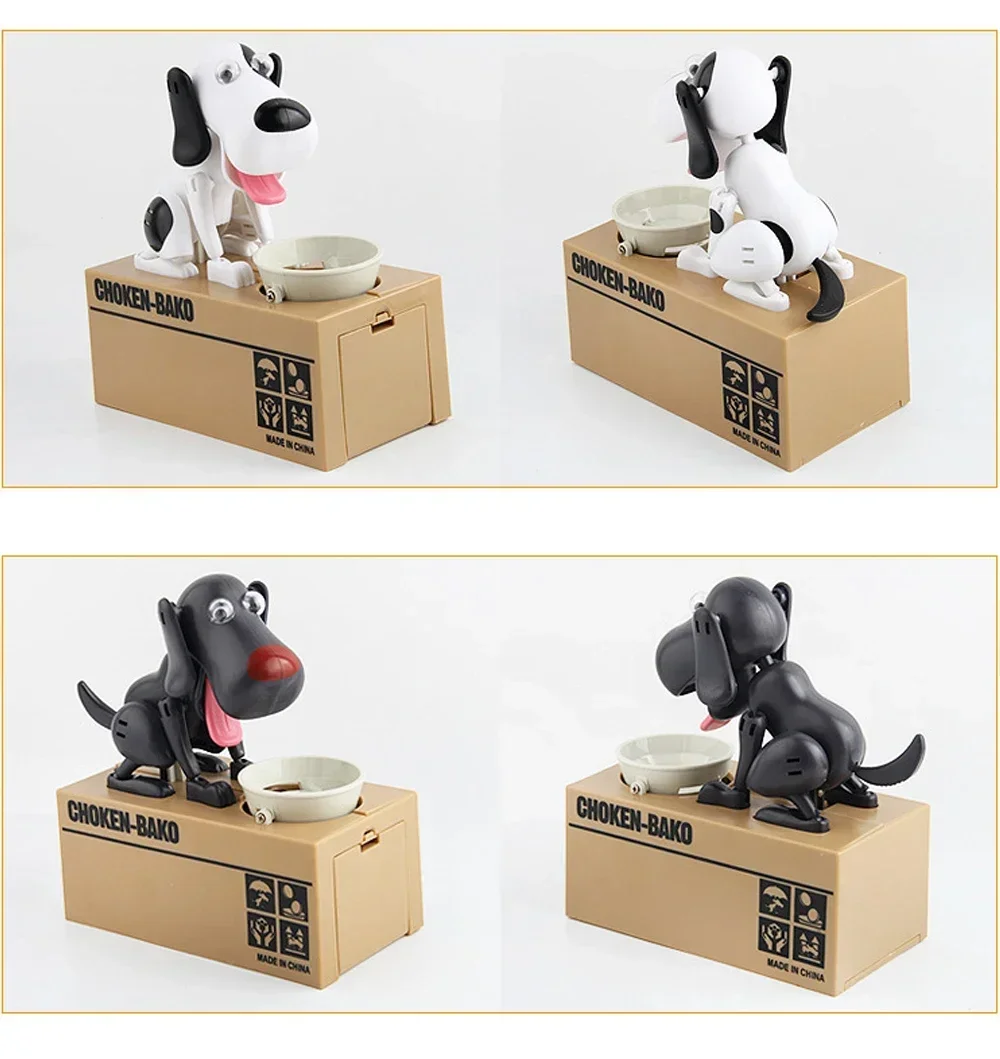 Cute Electronic Dog Robot Piggy Bank Automatic Coin Storage Box_voghion.com